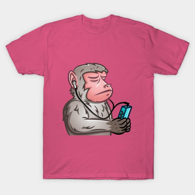 Monkey Walkman Meme T-Shirt by Cripta Art